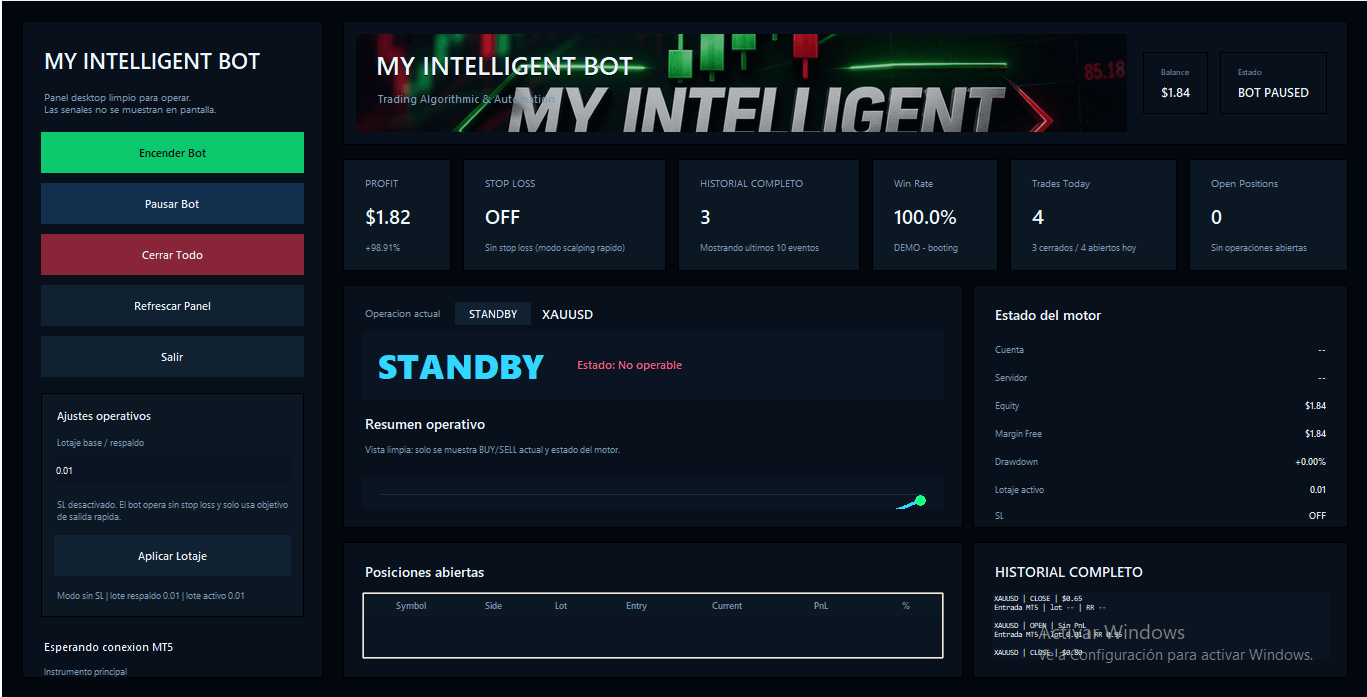 Bot de Trading Automatico para MT5 | Scalping - My Intelligent BotMy Intelligent BotBot de Trading Automatico para MT5 | Scalping