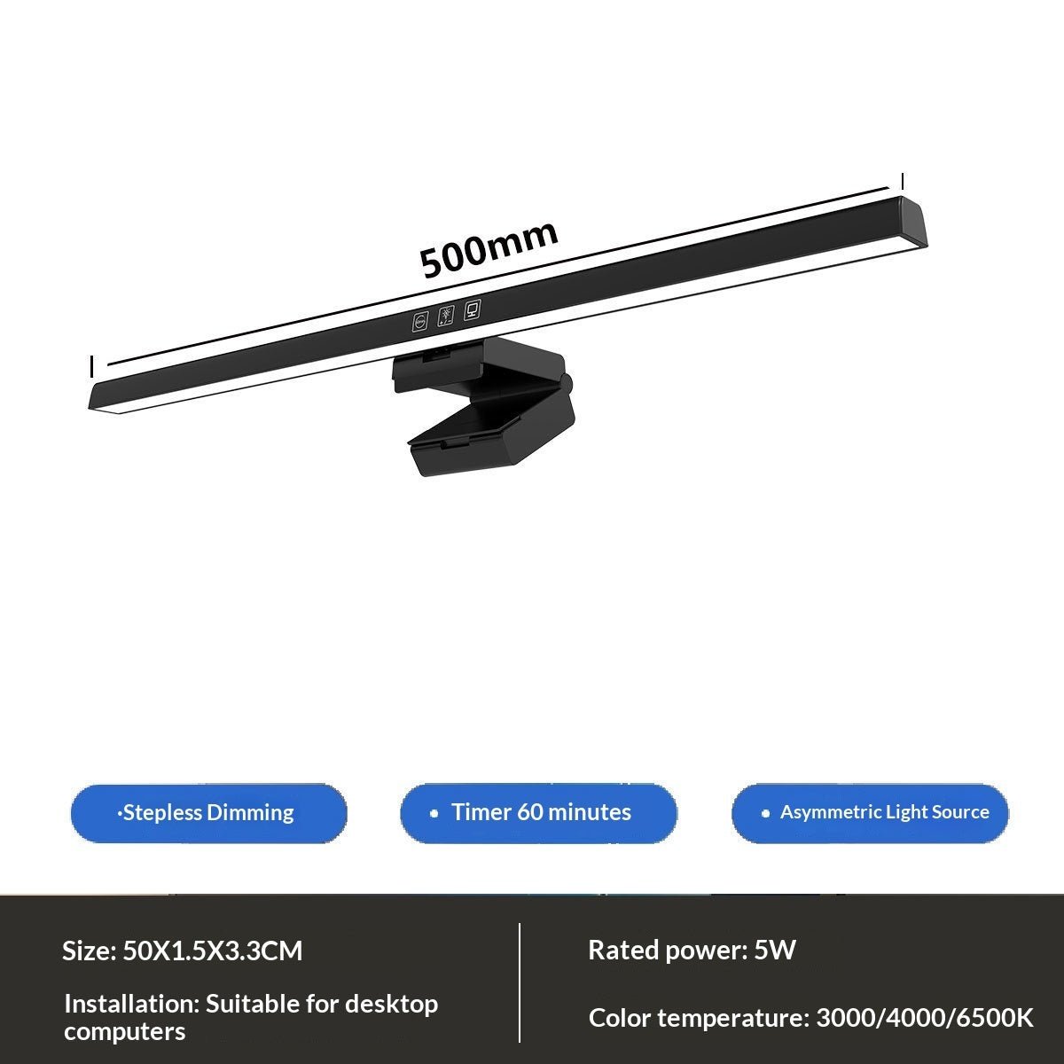 Dimmable Low - Blue - Light Asymmetric Eye - Care Monitor Screen Light - My Intelligent BotDigitalMy Intelligent BotCJJT276448402BYBlack50cm494348eed3b2a5acbaab4431d756dcbc