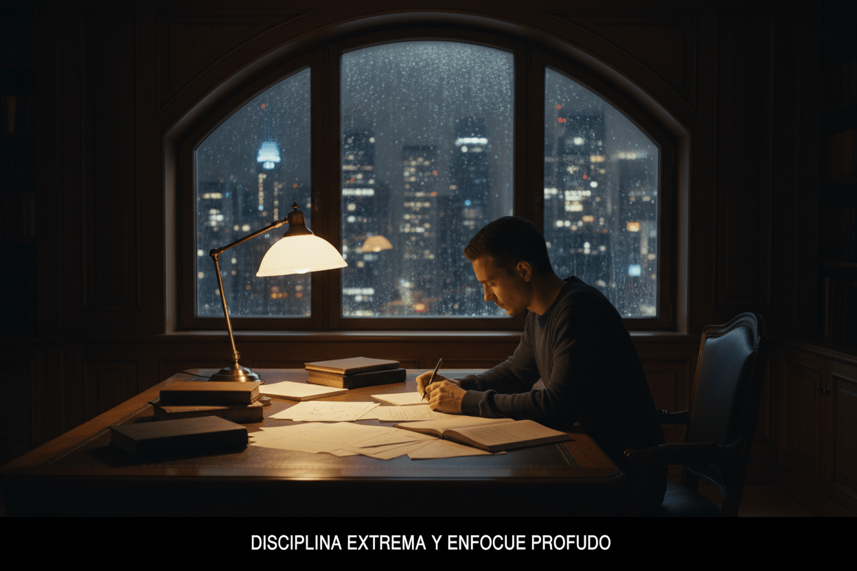 Disciplina Extrema y Enfoque Profundo | Libro Digital - My Intelligent BotDigitalMy Intelligent BotEscena nocturna enfoque profundo